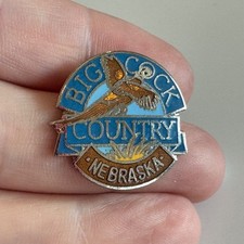 Vintage Big Cock Country Nebraska Pheasant Souvenir Enamel Lapel Pin