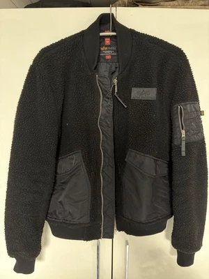 Alpha Industries MA-1 Teddy Bomberjacke schwarz - Größe L - Bild 1 von 4