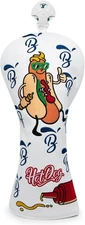 Golf Club Covers Set – Hot Dog Design Leather Headcovers for Driver, Fairway Woo