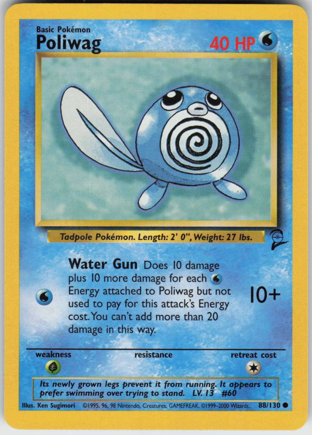 Played Poliwag 088/130 Base Set 2Common