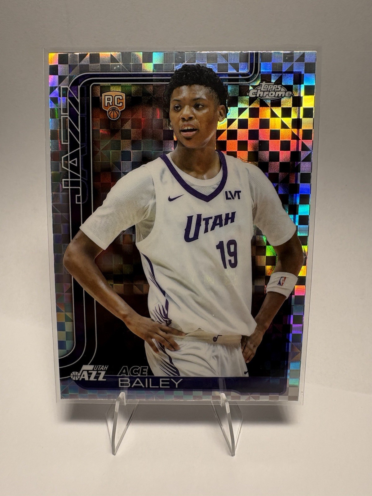 2025 Topps Chrome Ace Bailey RC Utah Jazz Rookie #255 Xfactor Refractor