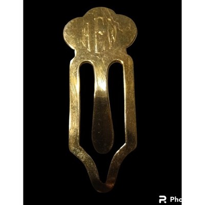 Goldtone Vintage Bookmark Signed HEW