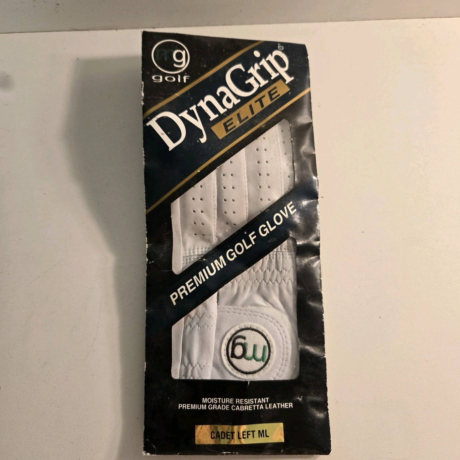Dynagrip Elite Premium Golf Glove Cadet Left White Size Ml N