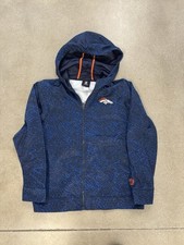 Denver Broncos Zip Up Hoodie Sweatshirt NFL Team Apparel boys size Large fits M