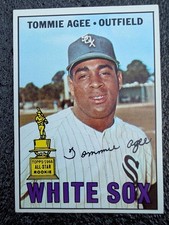 1967 TOPPS BASEBALL CARD #455 TOMMIE AGEE CHICAGO WHITE SOX OUTFIELD  EXMT+ LOOK