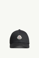Moncler Berretto da Baseball in Gabardine di Cotone Nero