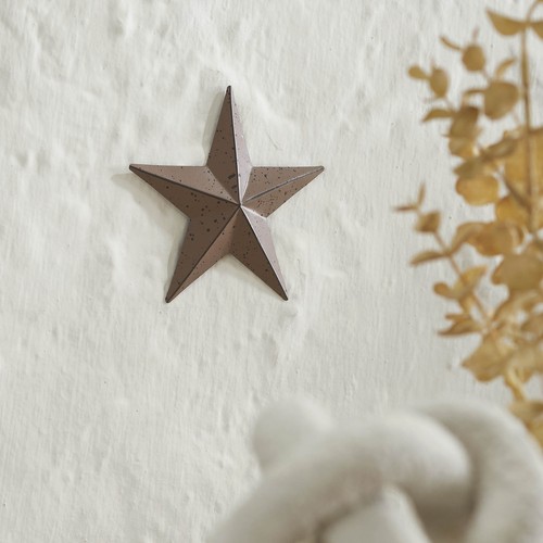 Metal Star Speckled Distressed Rust Brown 4x4 - Picture 1 of 7
