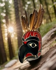 Northwest Coast Mask Vintage Kwakiutl Eagle Red Cedar Carving Doug Cranmer
