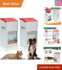 15 lbs Large Capacity Automatic Dog Feeders - Ideal for Outdoor Pet Care