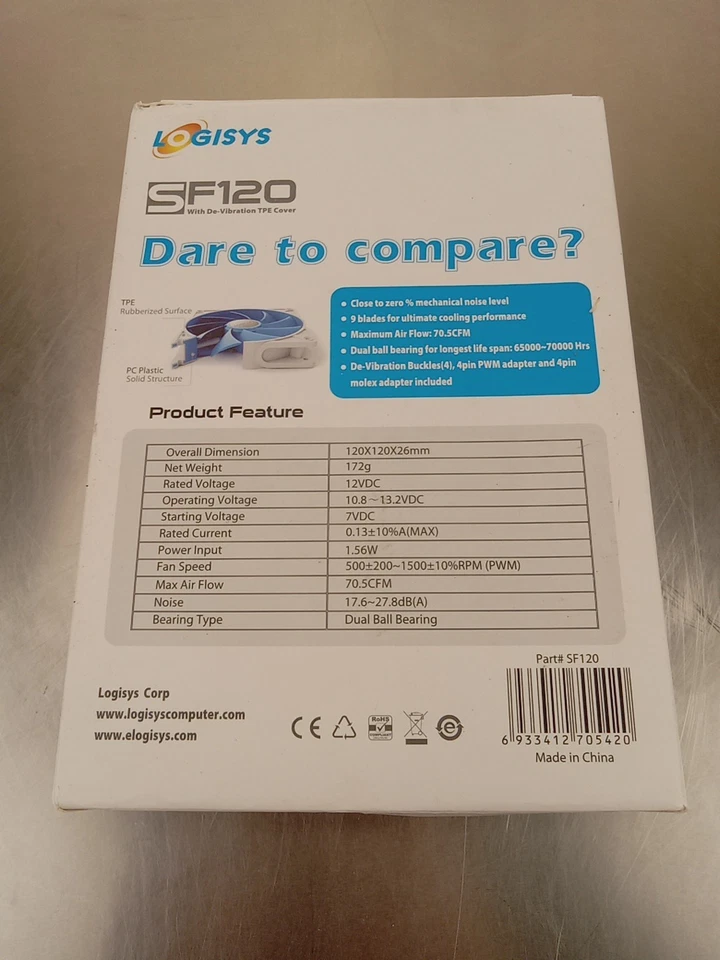 LOGISYS 120mm Extreme Quiet Rubber Fan SF120 - Image 2 of 2