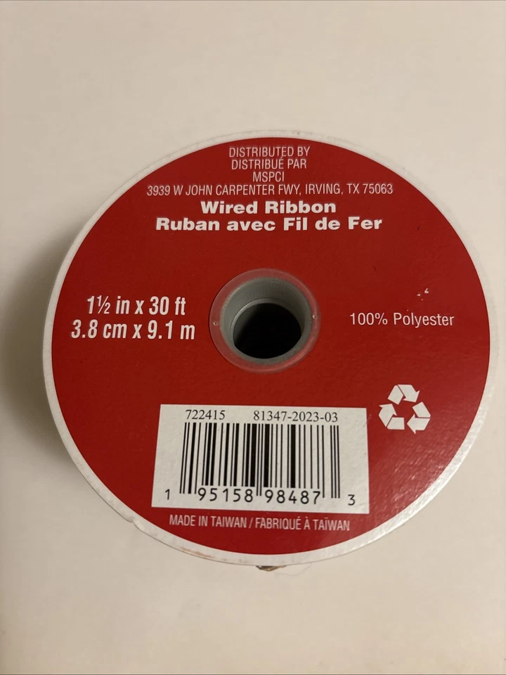 Santa Clause Snowflakes Wire Ribbon Celebrate It Christmas 1.5in x 30ft Set 2 - Image 2 of 2