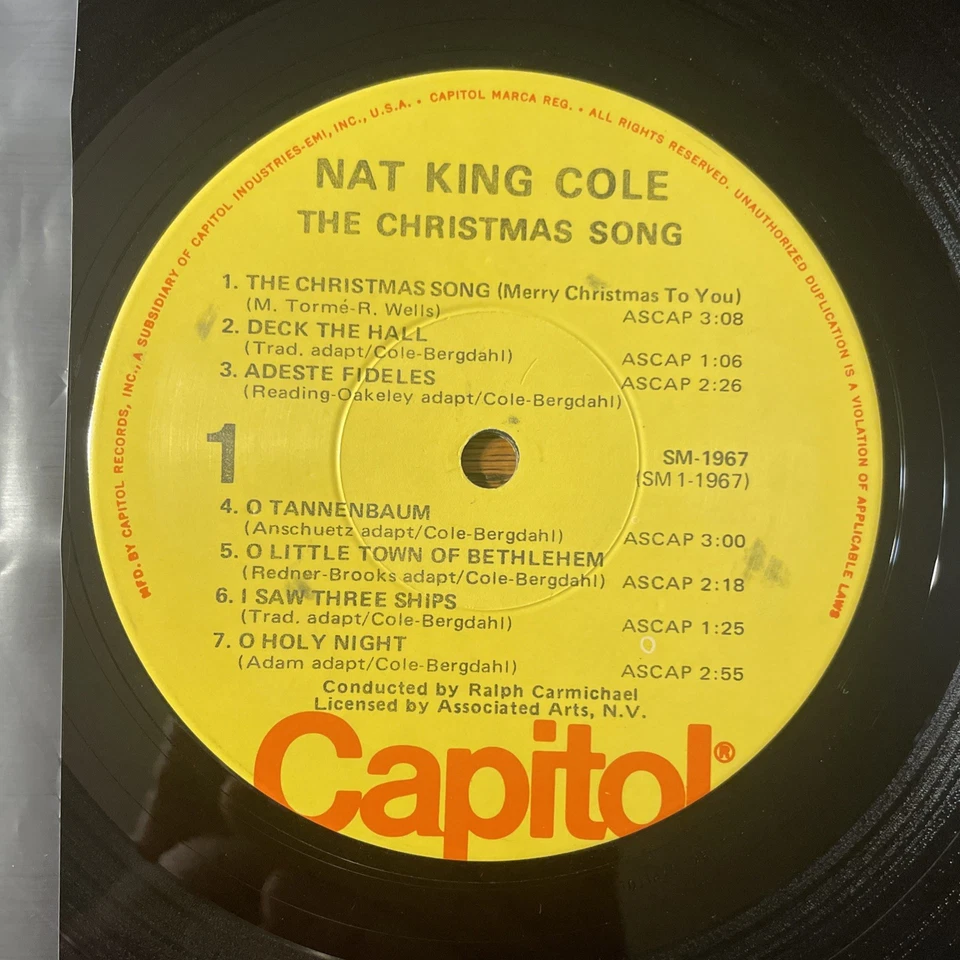 Nat King Cole / The Christmas Song LP Capitol Stereo Holiday Classic M-!!!! - Image 3 of 4