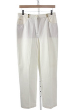 St. John Sport By Marie Gray Women Dress Pants White Cotton Button Size 8