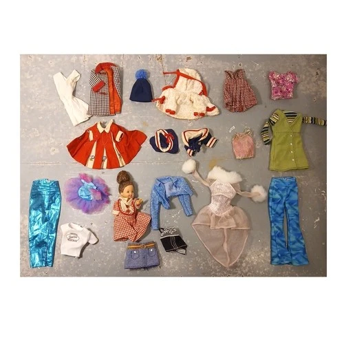 Vintage Barbie Lot of 20 Clothes Jeans Tops Sweaters Jackets Dresses Accessories