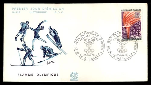 Mayfairstamps France FDC 1968 Flame Olympic Games First Day Cover aax_12759
