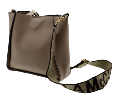 Stella Mccartney X7605 Beige Eco Faux Leather Crossbody Bag Size