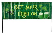 St Patrick  s Day Yard Stick, Banner Decoration  Get your Irish On  