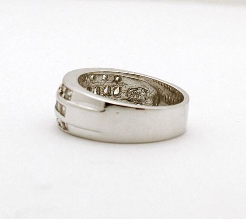 Sterling Silver CZ Anniversary Band Ring - Picture 3 of 4