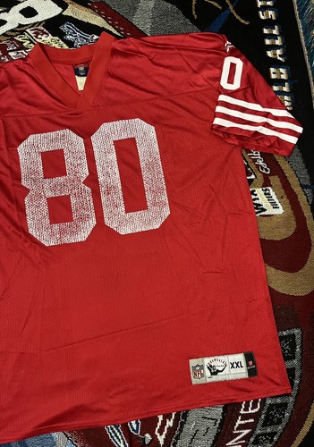 Jerry Rice Classic Reebok Jersey NFL San Francisco 49ers 2XL Red Distress - Picture 3 of 10