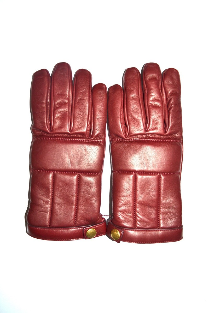 Dunhill Concours Blood Red Lambskin Leather Gloves “8” Brand New