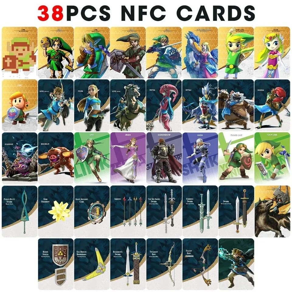 38 Mini NFC Cards gift Compatibel with Legend of Zelda Breath of The Wild Botw
