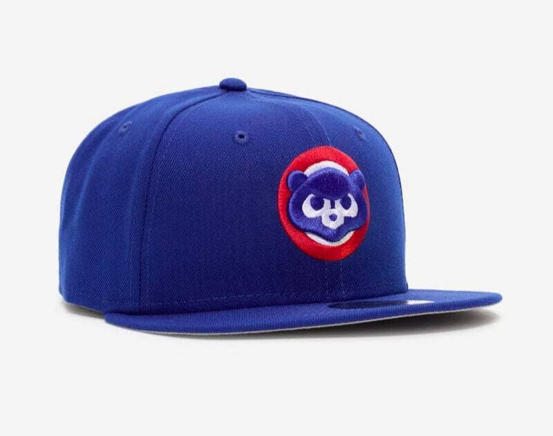 Chicago Cubs Face Logo New Era 59Fifty Grey Bottom Fitted Cap MSRP $45