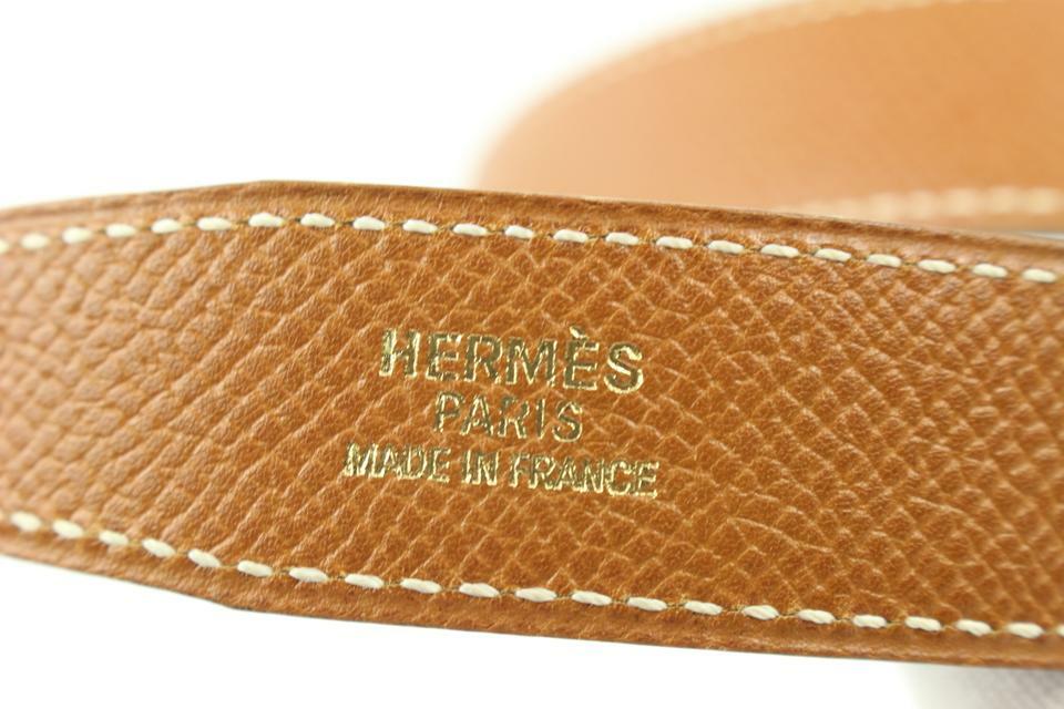 Hermès 24mm Brown x Navy Reveresible H Logo Belt Kit 55h128s 