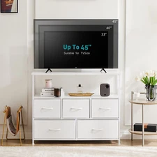 ZUNMOS Dresser of 5 Drawers Studry Organizer Storage for TV Stand Living Room