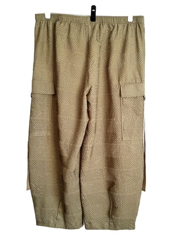 IC by Connie K Cargo Barrel Pants Women Size 3X Textured Green Lagenlook USA - Picture 11 of 12