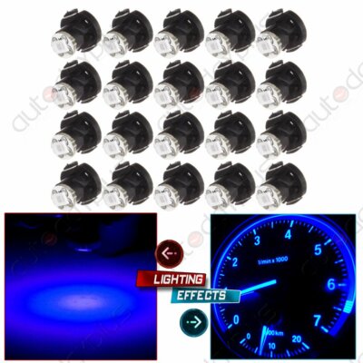 10-Pack T4 Neo Wedge Ice Blue Dash Lights - For HVAC, Radio, & Switch Illumination