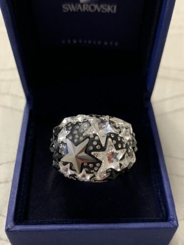Genuine Authentic Swarovski Crystal Star Fizz Cocktail Ring Size 58/8 - Zdjęcie 1 z 15