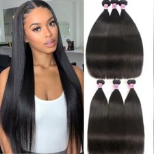 UNice Hair Indian Straight Human Hair Extensions 3 Bundles Virgin Hair Weaves US