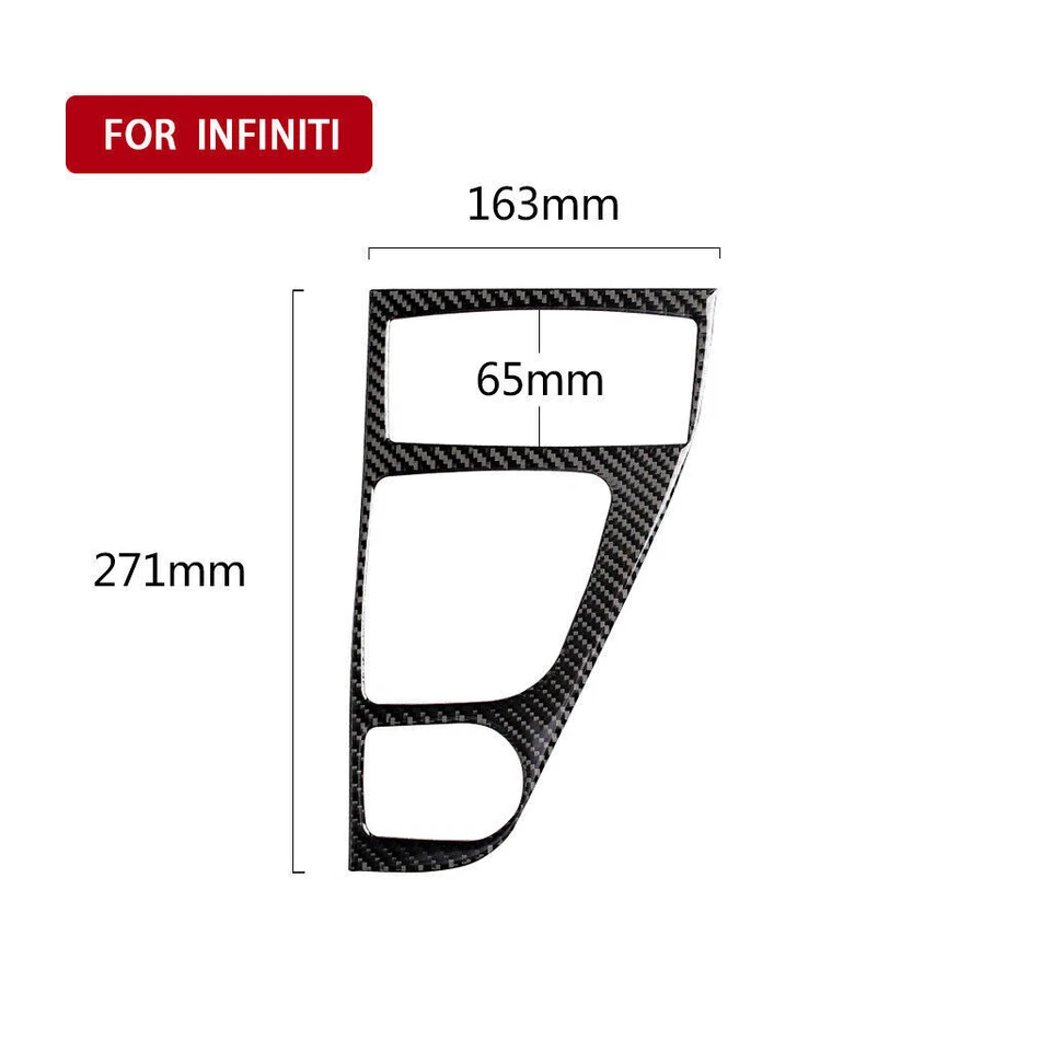 Cubierta del panel de control de cambio de marchas de fibra de carbono de vinilo para Infiniti Q50 Q60 2014-2019 Foto 3 de 4