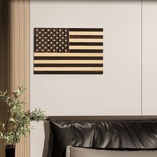 CONSDAN Wooden American Flag Wall Decor, Handcrafted Wall Art, American Flag