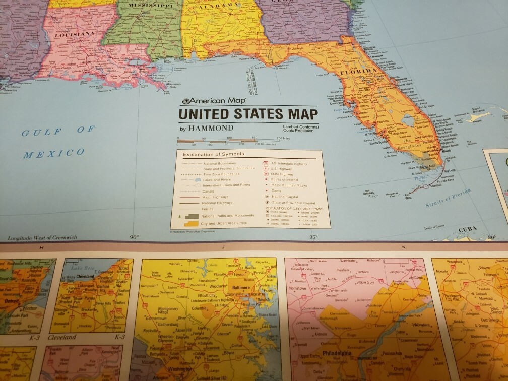 Hammond American Map, United States Chart of the World 49