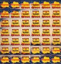 48 SEAGRAM'S Salute to ALASKA 1960's VARI-VUE Complete SHEET of 48 Lenticulars