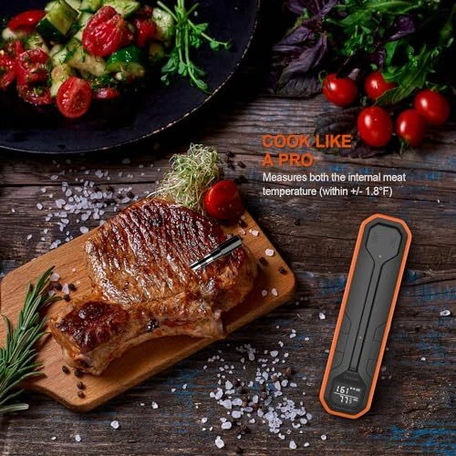 Wireless Meat Thermometer – Digital Cooking Thermometer with Wireless Probe –... Wireless Meat Thermometer – Digital Cooking Thermometer with Wireless Probe –...