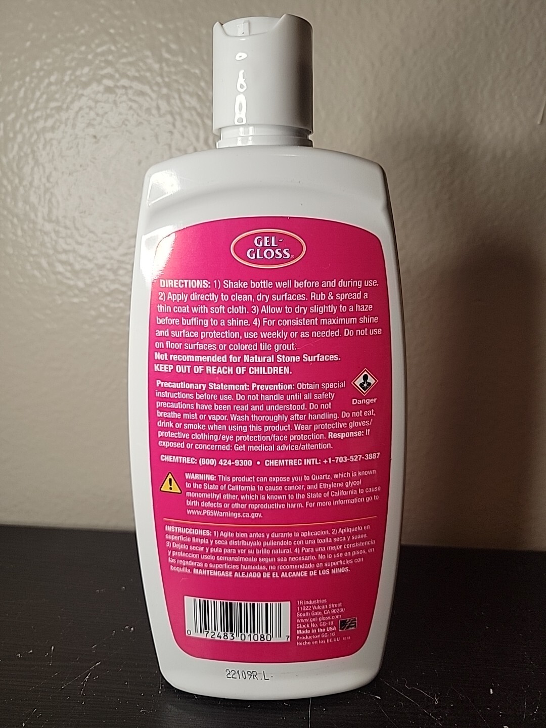 Gel Gloss Polish And Protector RV 16 Oz for Fiberglass, Acrylic, Tile, Marble