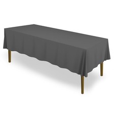70" x 120" Rectangular Polyester Fabric Tablecloths for Wedding - Dark Gray