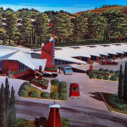 Postcard WI Mount Horeb Wisconsin Karakahl Inn Motel Hwy 18 & 151 Old