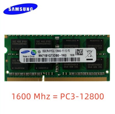 SAMSUNG DDR3L 8GB 16GB 32GB 1600 MHz PC3-12800 Laptop Memory RAM SODIMM 204-Pin