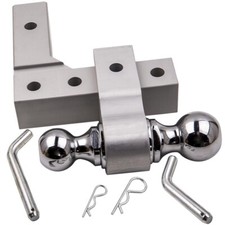 Trailer Towing Hook For 2 Receiver 6 Drop Adjustable Dual Ball Aluminum
