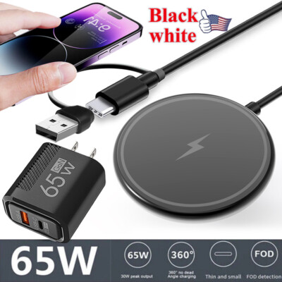 65W Wireless Charger Fast Charge Pad For iPhone 17 Pro Max 16e 15 14 13 12 USA