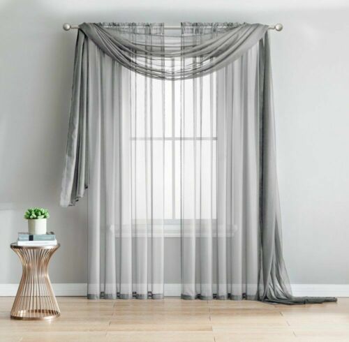 Empire Home 216" Long Sheer Curtain Valance Window / Scarf Great Value 30 Colors - Picture 11 of 25