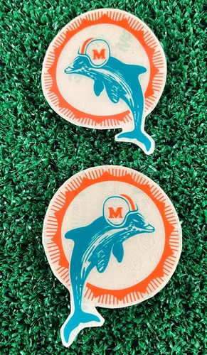 MIAMI DOLPHINS MINI NFL SIDE HELMET DECAL SET: 1966, 1969 - 1973