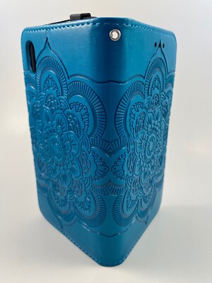 Xiaomi Redmi 7A Leather Wallet case in Mandala Blue. Brand New (167)