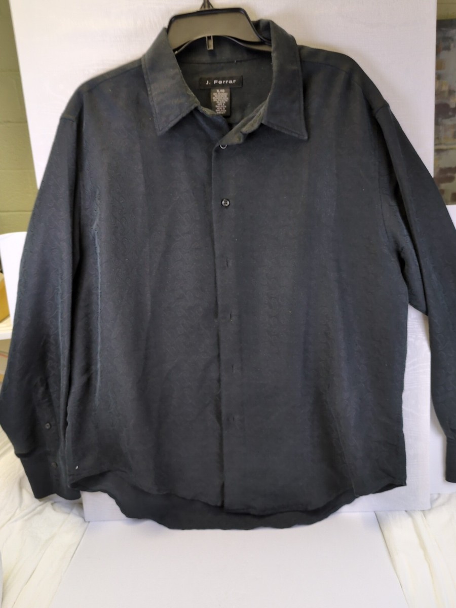 j ferrar long sleeve dress shirt J. Ferrar Ultra Comfort Men's Regular Fit Stretch Fabric Wrinkle Free Long Sleeve Dress Shirt, 16-16.5 32-33, Black | Gotta Have It Price