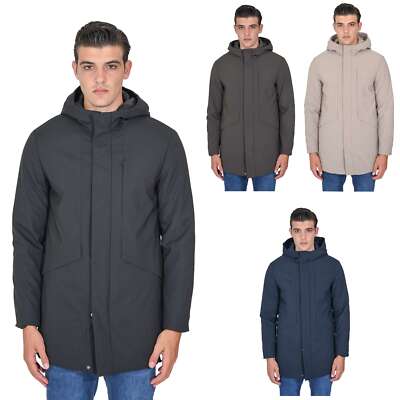 Parka Uomo Invernale con Cappuccio Elegante Giubbotto Lungo