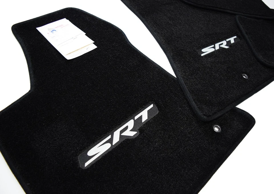 Dodge Charger SRT Floor Mats Black 4 Logos Licensed Upgrade Premium 32oz InStock - Imagem 3 de 4