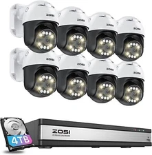 ZOSI 16CH 4K PTZ PoE Security AI Face/Vehicle Detect Camera System Auto Track 4T